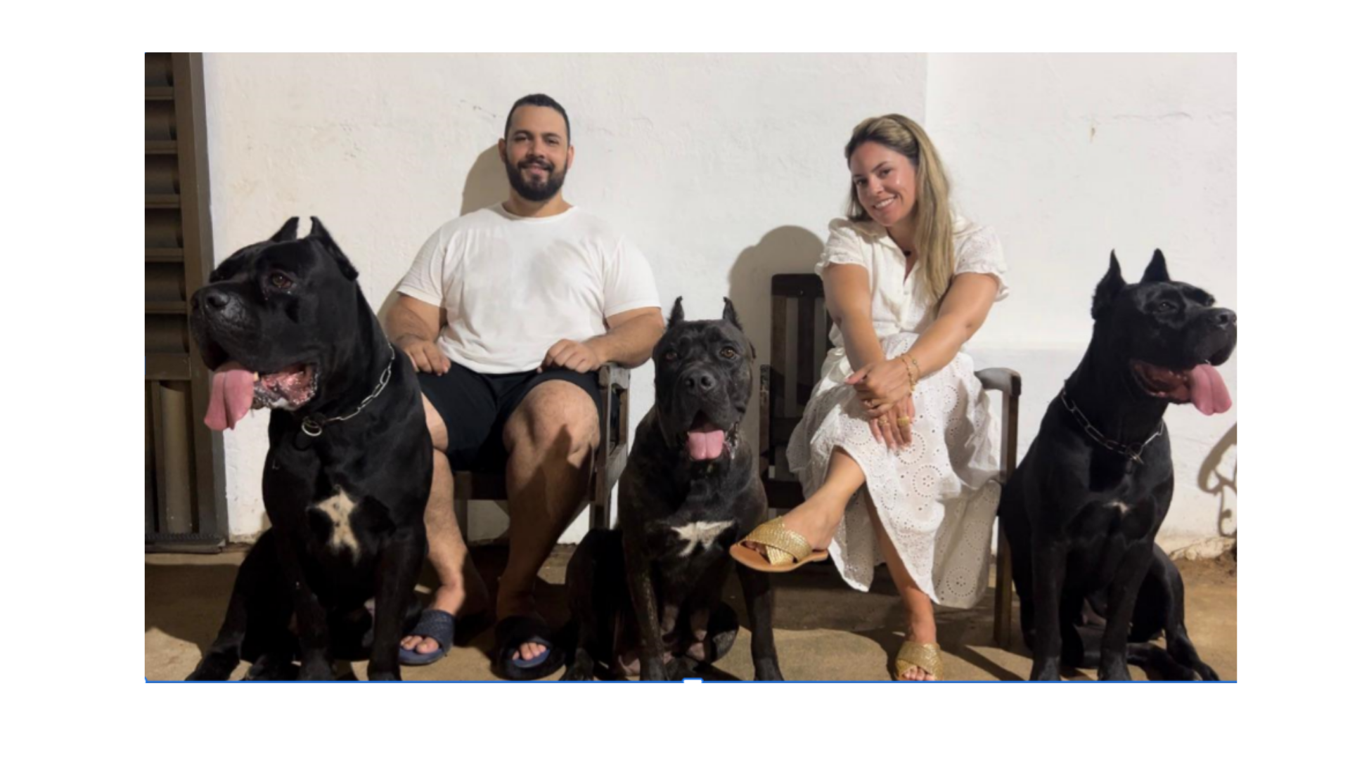 Matheus com família e Cane Corsos